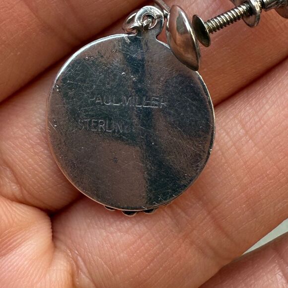 Paul Miller Mid-century Modern Sterling Silver Screw back Earrings - Picture 7 of 9